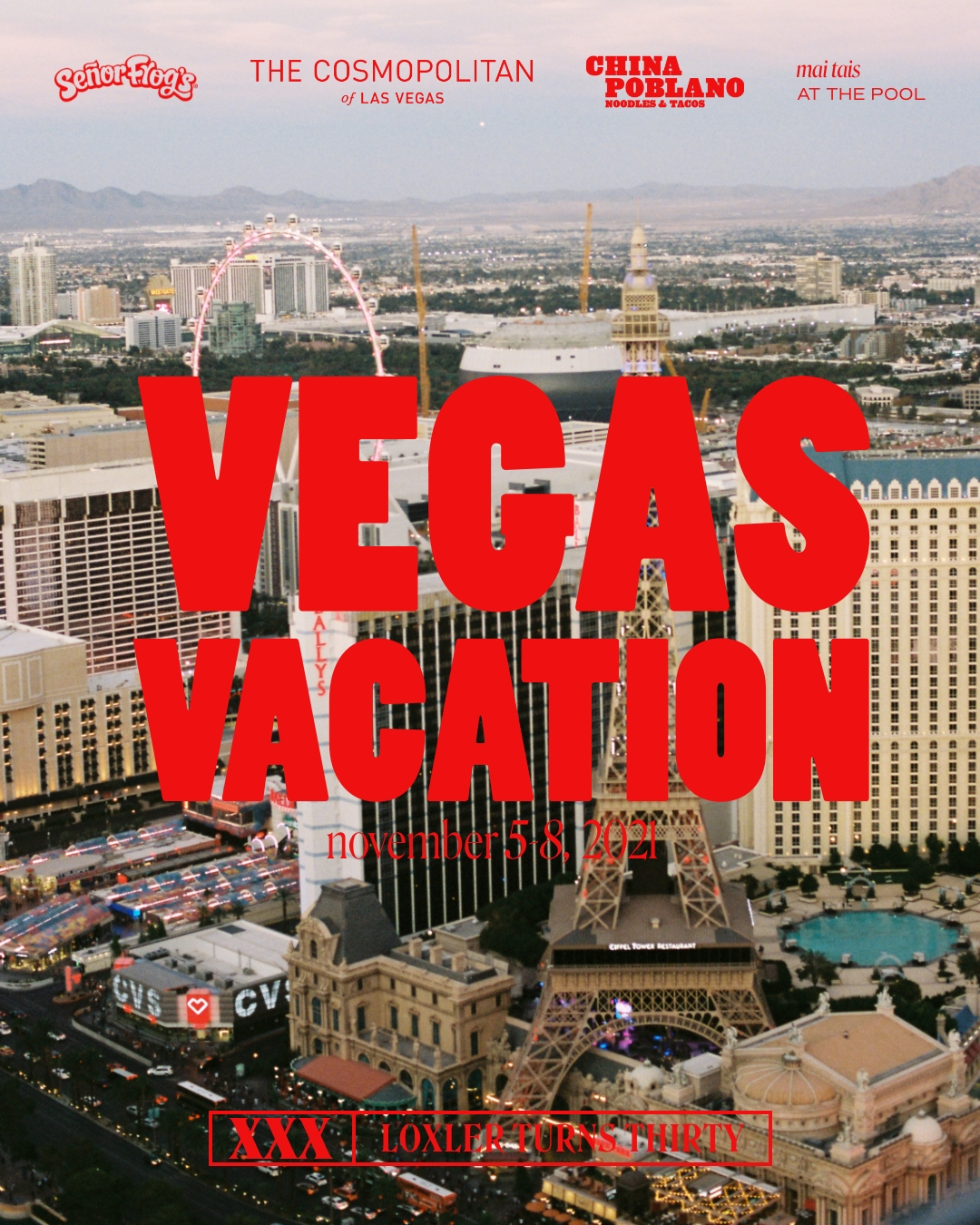 Vegas film photo with 'Vegas Vacation' design